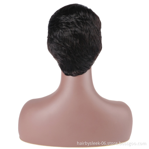 Rebecca fashion Very short Wigs wholesale Middle Part Peruvian Remy Hair High density Lace Front Wigs Human Hair wigs